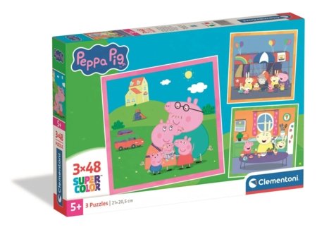 CLEMENTONI puzle Peppa Pig, 3x48 gab., 25001 