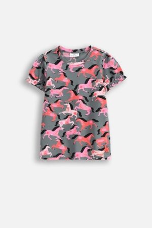 COCCODRILLO krekls ar īsām piedurknēm NOSTALGIC MEADOW GIRL KIDS, zaļš, WC5143204NGK-027-122, 122 cm 
