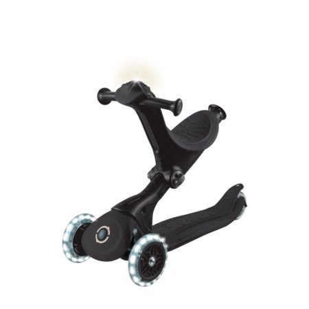 GLOBBER skrejritenis Go Up Deluxe Lights 360°, melns, 699-320 