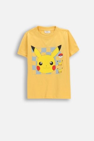 COCCODRILLO krekls ar īsām piedurknēm LICENCE BOY, dzeltens, WC5143204LBD-004-122, 122 cm 