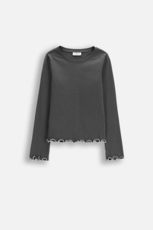 COCCODRILLO t-krekls ar garām piedurknēm, pelēki, cm 