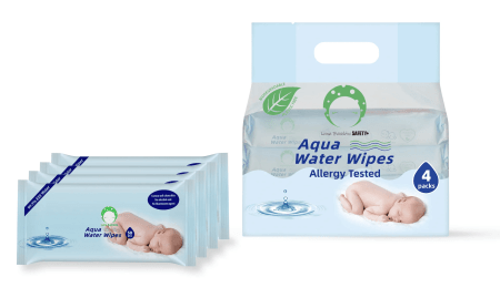 AQUA WATER WIPES mitrās salvetes 50x4 gab., 2000302 