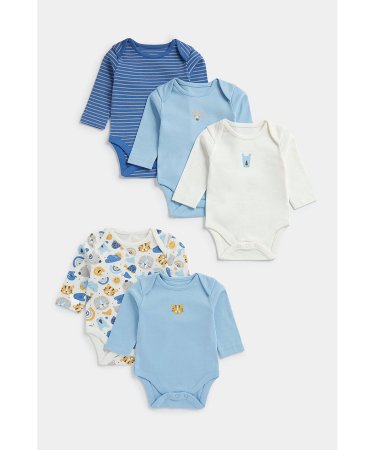 MOTHERCARE bodijs ar garām piedurknēm, 5 gab., FC042 