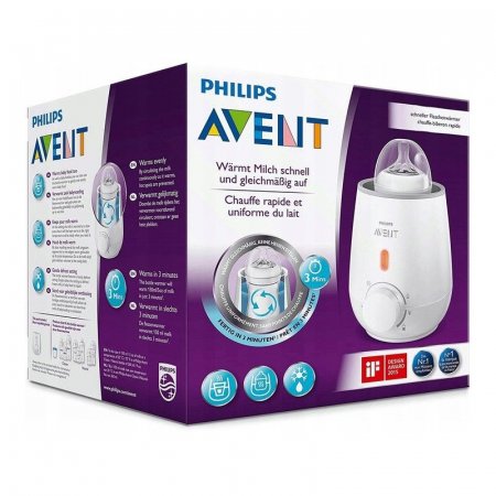 PHILIPS AVENT ātrais elektriskais pudeļu un zīdaiņu pārtikas sildītājs, SCF355/07 SCF355/07