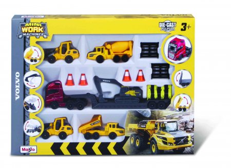 MAISTO DIE CAST 1:64 spēļu komplekts Volvo ar zemu iekrāvēju, 12437 12437