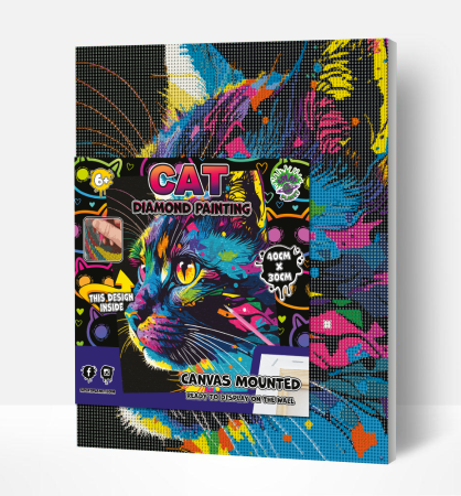 SPLAT PLANET radošais komplekts Pixel Art Coloured Cat 30 x 40 cm, SP46628 
