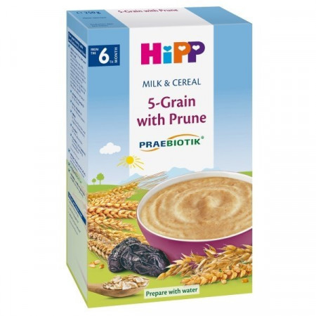 HiPP piecu graudu biezputra ar žāvētām plūmēm 250g 6m+ 2918 2918