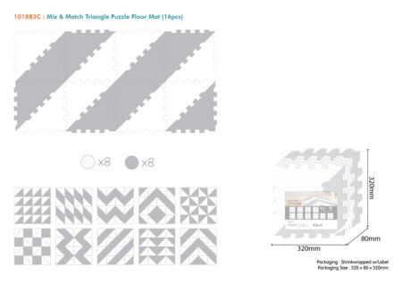 SUNTA trijstūru puzles paklājs Mix and Match, 1018B3-C 