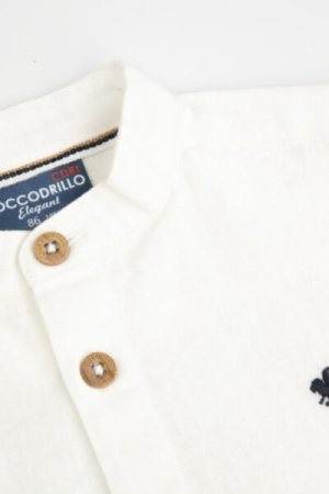 COCCODRILLO krekls ar garām piedurknēm ELEGANT BABY BOY, balti, WC4136201EBB-001-0 