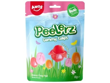 AMOS želejkonfektes PEELERZ, Tulips, 65 g. 