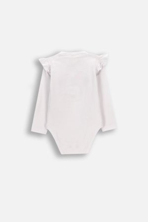 COCCODRILLO bodijs ar garām piedurknēm, balts, 