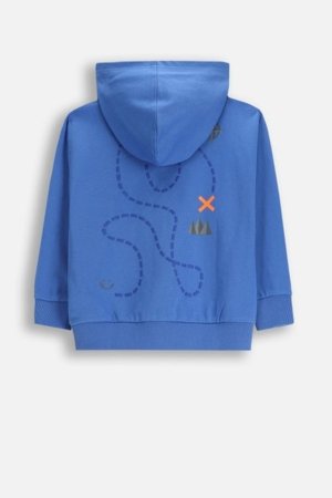 COCCODRILLO džemperis ar rāvējslēdzēju ar kapuci, zils, cm 