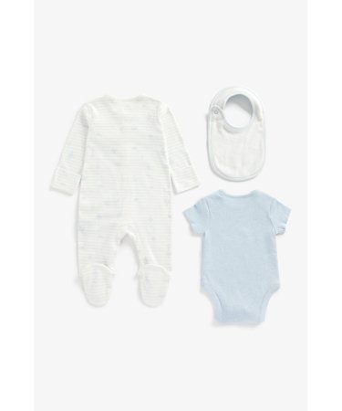 MOTHERCARE bodijs ar īsam piedurknēm + zīdaiņu kombinezons + lācītes, ZA246 547027