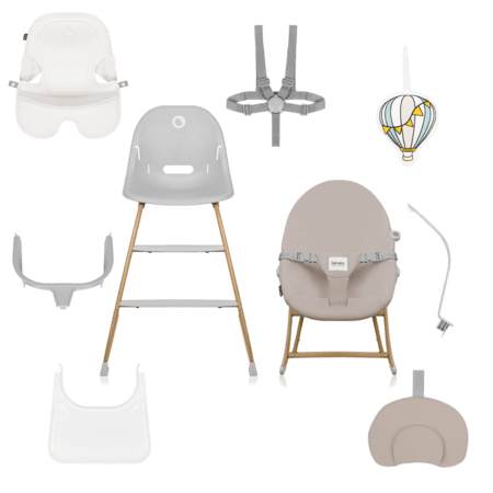 LIONELO barošanas krēsls DALIA, Grey stone natural, LO-DALIA SET 