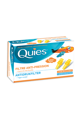 Quies aizsargājoši ausu aizbāžņi lidojumiem (piemēroti bērniem), 1 pāris 