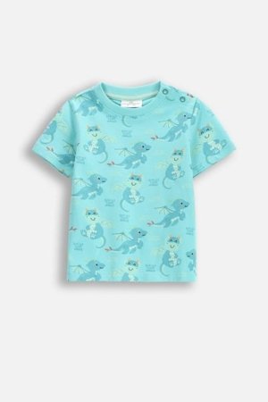 COCCODRILLO krekls ar īsām piedurknēm DRAGONS BOY NEWBORN, zils, WC5143201DBN-013-086, 86 cm 