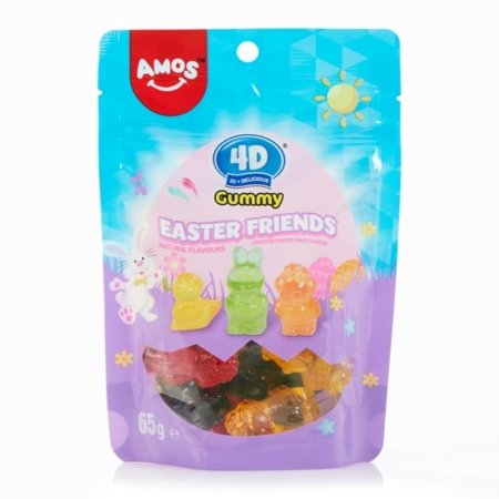 AMOS želejkonfektes 4D, Easter friends, 65 g. 