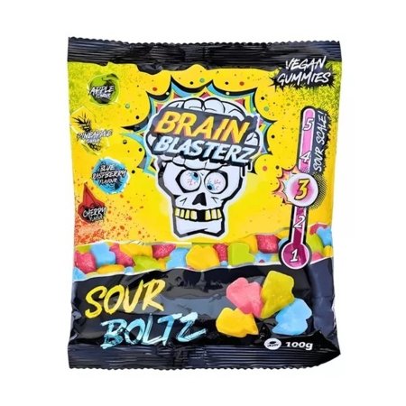 BRAIN BLASTERZ želejas konfektes SOUR BOLTZ, 100 g., BBB0059 