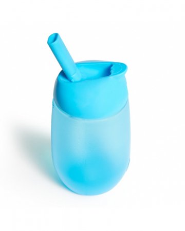 MUNCHKIN pudelīte ar salmiņu SIMPLE CLEAN, 237ml, blue, 12m+, 9001802 90018
