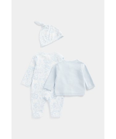 MOTHERCARE zīdaiņu kombinezons, kardigāns + bērnu cepure, EB644 
