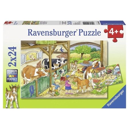 RAVENSBURGER PUZZLE puzle Diena fermā, 2x24 gab., 09195 9 