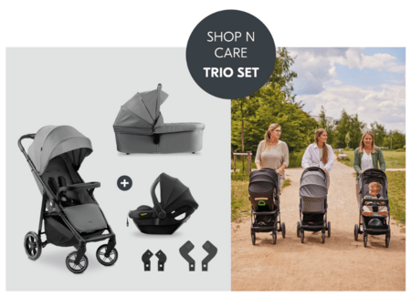HAUCK universāls ratiņi SHOP N CARE TRIO SET, Grey, 149263 