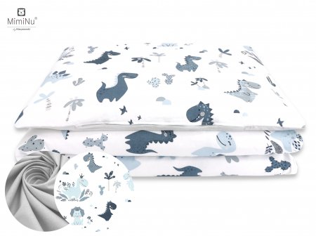 MIMINU Dino Navy gultas veļas komplekts 2 daļas, 135x100cm, 40x60cm 5907501420694