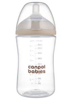 CANPOL BABIES barošanas pudelīte ar knupīti NATURAL SHAPE, 260 ml, 35/401 