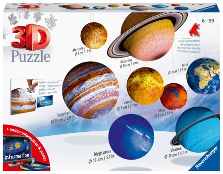 "RAVENSBURGER 3D puzles ""Saules sistēma"", 522 gab., 11668" 11668