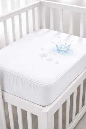 MIMINU ūdensnecaurlaidīgs palags ar gumiju, 140x70 cm., White 