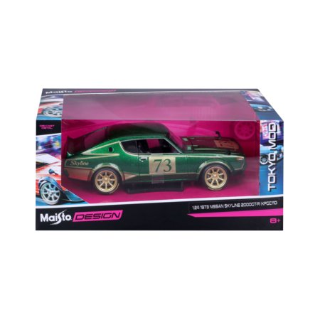 MAISTO DIE-CAST 1:24 sacīkšu automodelis Design Tokyo Mods - 1973 Nissan Skyline 2000GT-R, 32539 