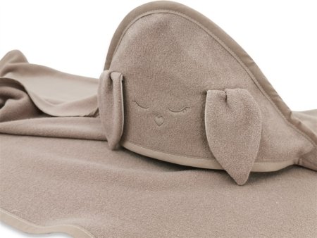 MIMINU dvielis ar kapuci BUNNY, 100x100 cm., Mokka 