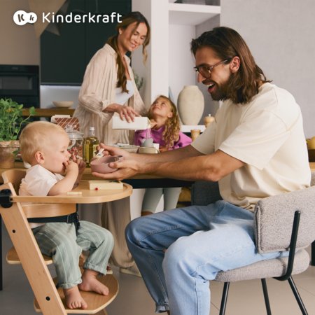 KINDERKRAFT barošanas krēsliņš ENOCK un šūpuļkrēsliņš jaundzimušajiem CALMEE, grey 