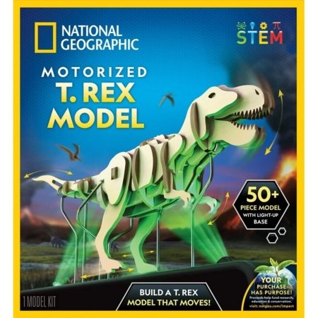 NATIONAL GEOGRAPHIC interaktīvais 3D puzles modelis Motorized T. Rex Model, RTMPZTREX