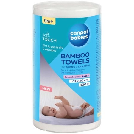 CANPOL BABIES bambusa sausais salvetes zīdaiņiem un bērniem, 120 gab., 1/661 