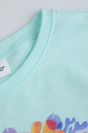 COCCODRILLO kleita ar īsām piedurknēm INSIDE OCEAN GIRL KIDS, zaļš, WC5129202IGK-031-122, 122 cm 