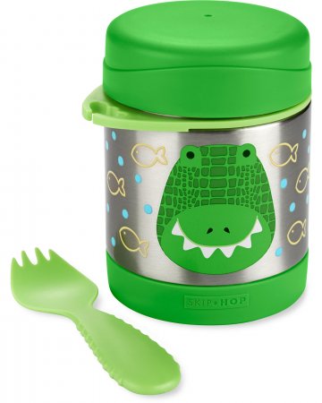 SKIP HOP noslēdzams pārtikas trauks ZOO, 3m+, 325ml, crocodile, 9M931410 9M931410