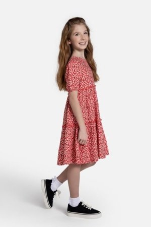 COCCODRILLO kleita ar īsām piedurknēm NOSTALGIC MEADOW GIRL JUNIOR, sarkans, WC5128201NGJ-009-164, 164 cm 
