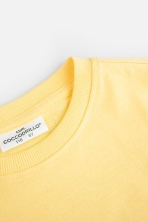 COCCODRILLO krekls ar īsām piedurknēm SAGE TIME BOY KIDS, dzeltens, WC5143203SBK-004-122, 122 cm 
