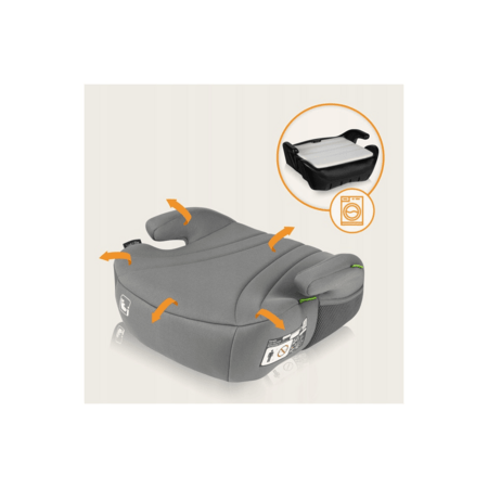 LIONELO autokrēsls-paliktnis LUUK I-SIZE, Grey, 125-150 cm., LO-LUUK I-SIZE 