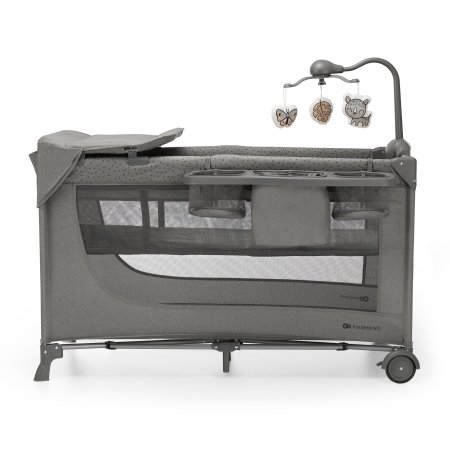 KINDERKRAFT ceļojumu gultiņa ar piederumiem JOY 2 dark grey AC, KLJOY02DGR000AC 