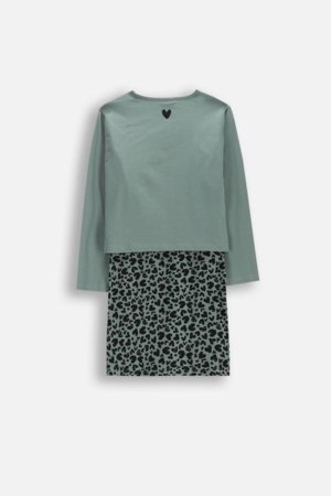 COCCODRILLO kleita ar garām piedurknēm, zaļa, WC6129101RGJ-011-128, 128 cm 