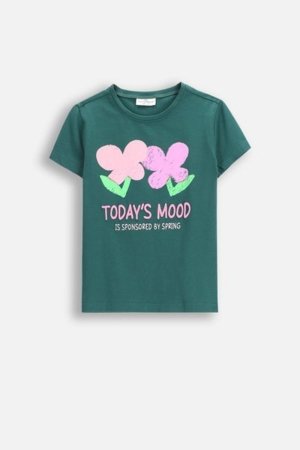 COCCODRILLO krekls ar īsām piedurknēm MAXITROPIC GIRL KIDS, zaļš, WC5143203MGK-011-122, 122 cm 