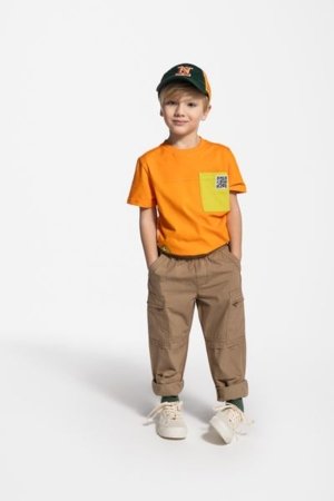 COCCODRILLO krekls ar īsām piedurknēm GAMER BOY KIDS, apelsīns, WC5143203GBK-006-122, 122 cm 