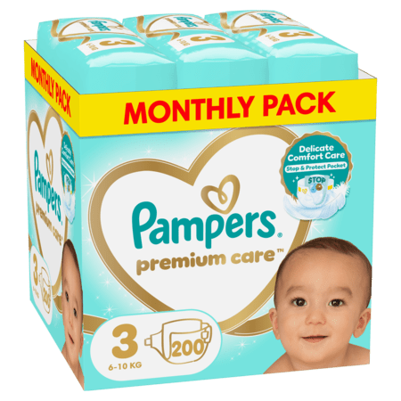 PAMPERS Autiņbiksītes Premium Care 3 izmērs, 200 gab, 81784128 