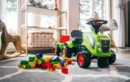 FALK Baby Claas skrejmašīna - traktors ar piekabi, grābekli un lāpstu, 212C 212C