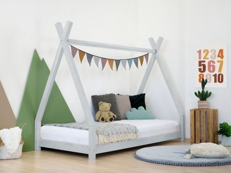 BENLEMI tipi formas bērnu gulta NAKANA, 90x200 cm., Light grey, DO-0002/90X200-SVS 
