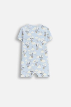 COCCODRILLO smilškrāsas krekls ar īsām piedurknēm UNDERWEAR SPECIAL BOY, zils, WC5404302USB-036-086, 86 cm 