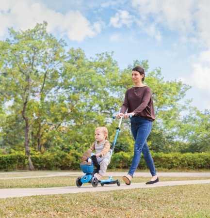 GLOBBER skrejritenis Go Up Baby Light 360, 3in1, zils, 844-100 