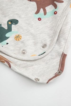 COCCODRILLO bodijs ar garām piedurknēm, pelēks, izmērs 